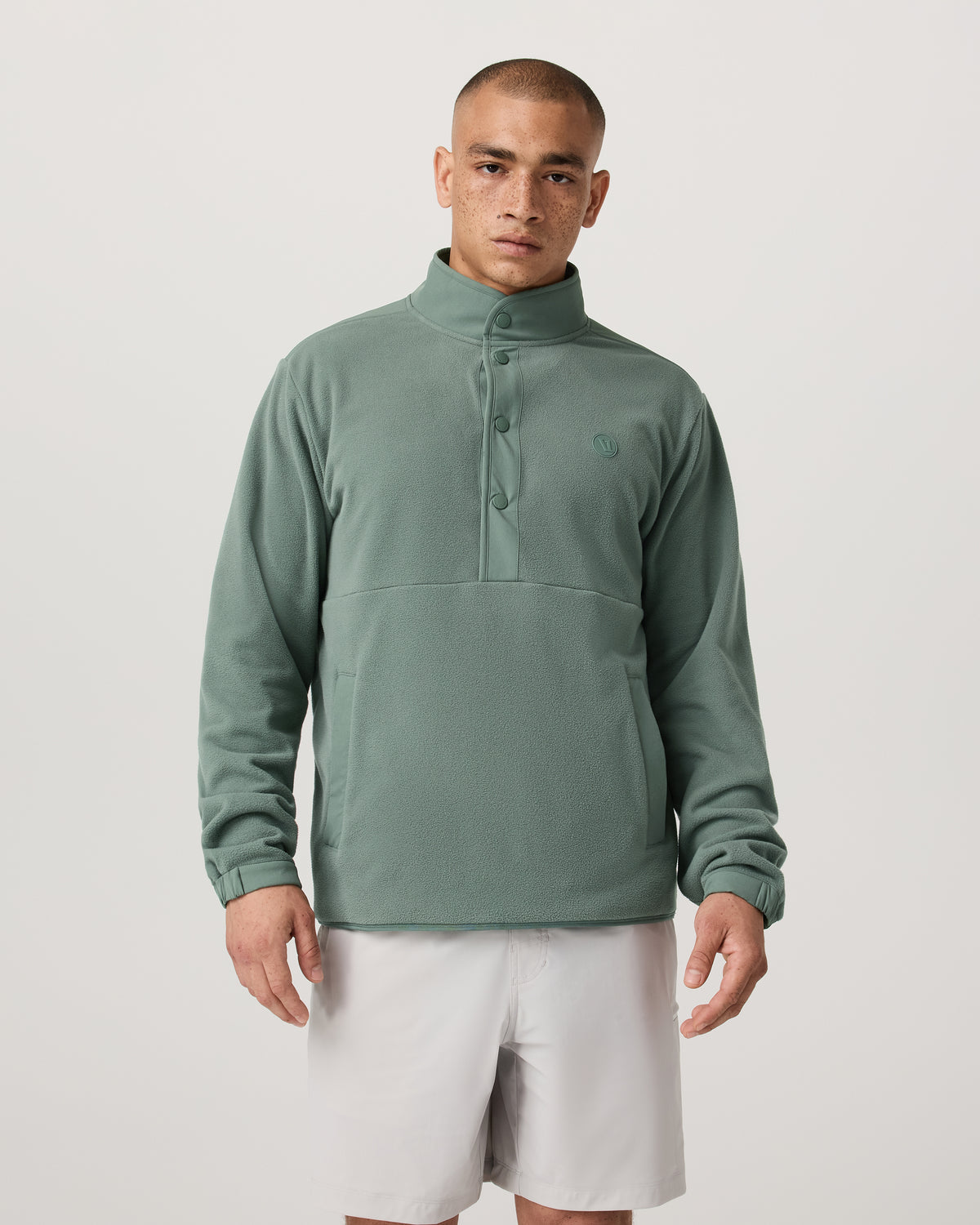 Aspen 1/2 Snap Men's Fleece Mock-Neck Pullover: Marsh - Vuori
