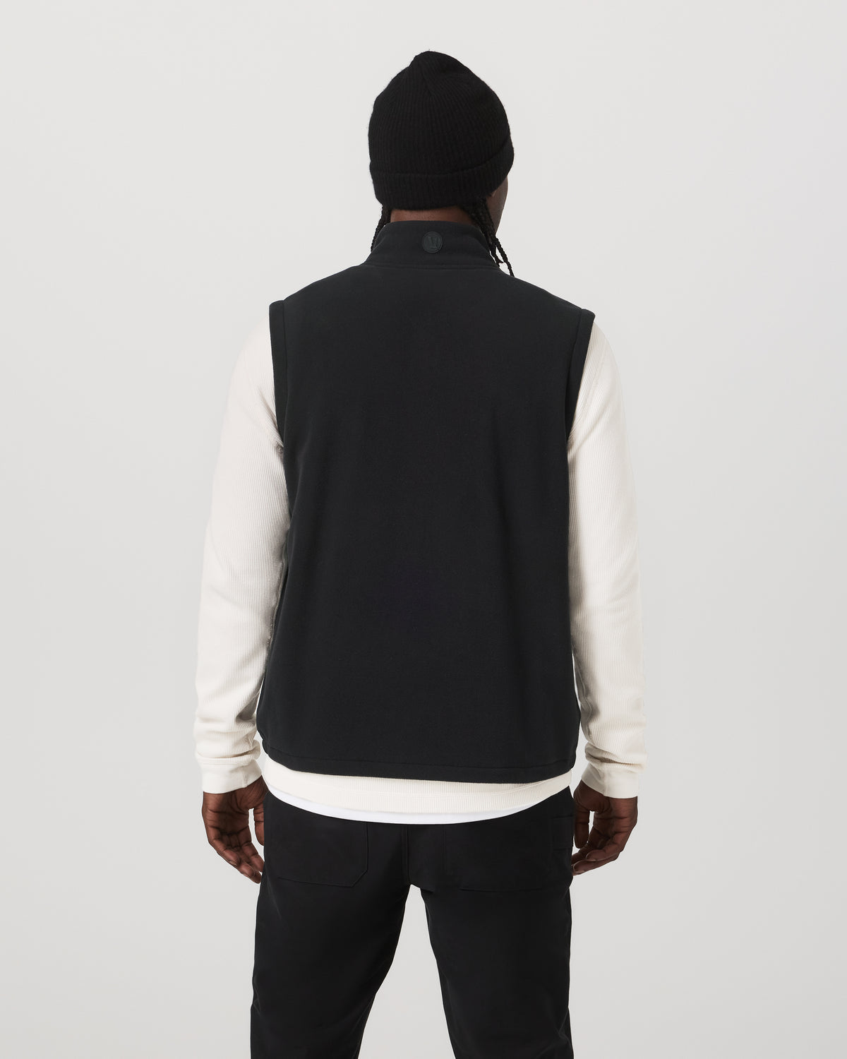 Aspen Vest Men's Black Zip-Up Fleece Vest - Vuori