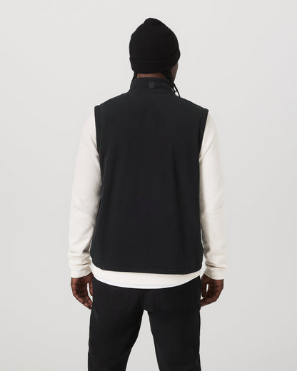Aspen Vest Men's Black Zip-Up Fleece Vest - Vuori