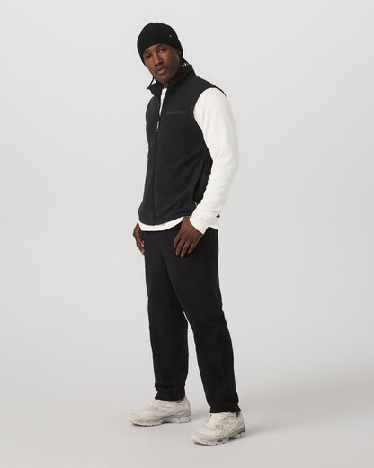 Aspen Vest Men's Black Zip-Up Fleece Vest - Vuori