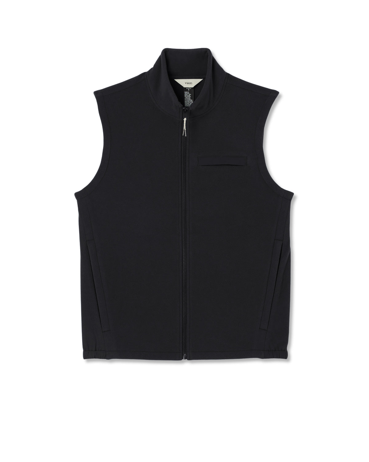 Aspen Vest Men's Black Zip-Up Fleece Vest - Vuori