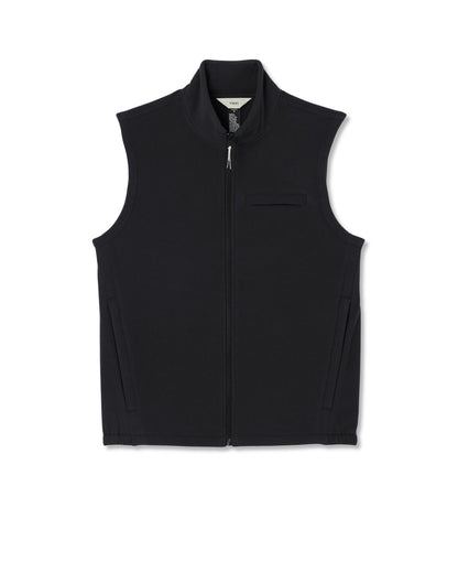 Aspen Vest Men's Black Zip-Up Fleece Vest - Vuori