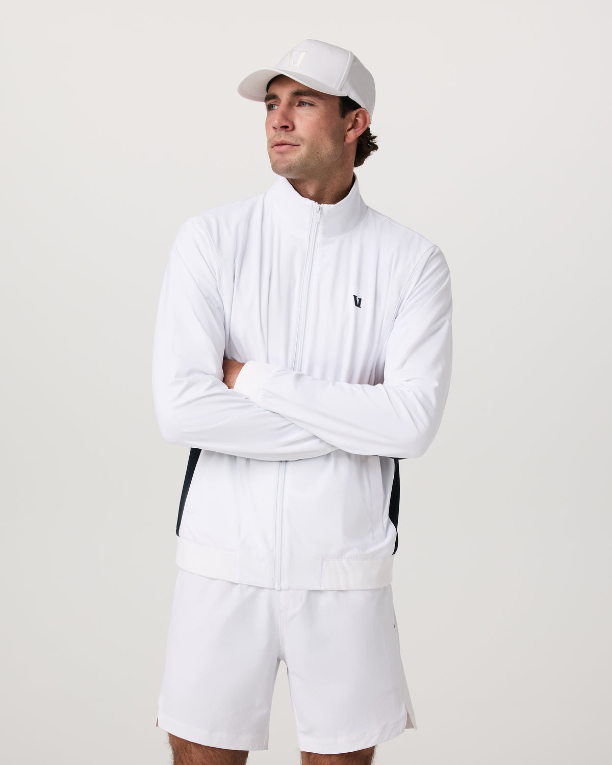 Fleet Jacket Men's White Color Block Jacket - Vuori