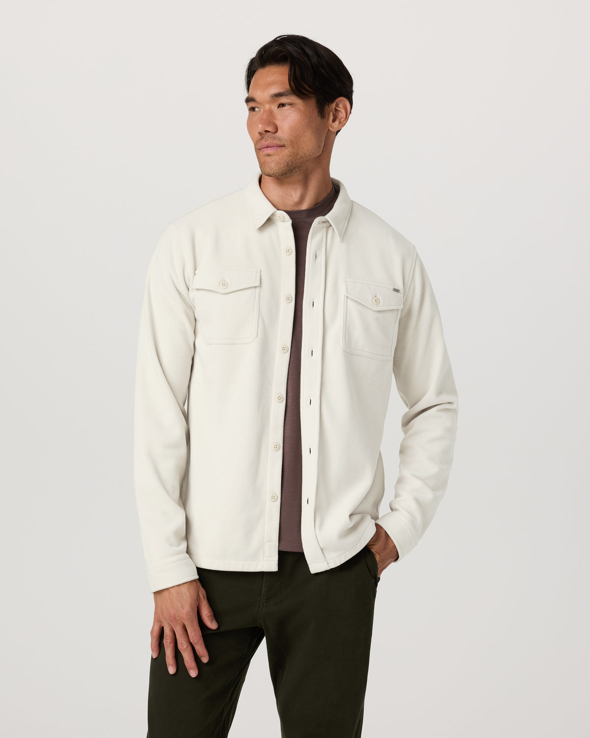 Aspen Shirt Jacket Men's Mushroom Fleece Shirt Jacket - Vuori