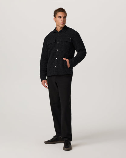 Plymouth Wool Shirt Jacket Dark Black Heather Jacket - Vuori