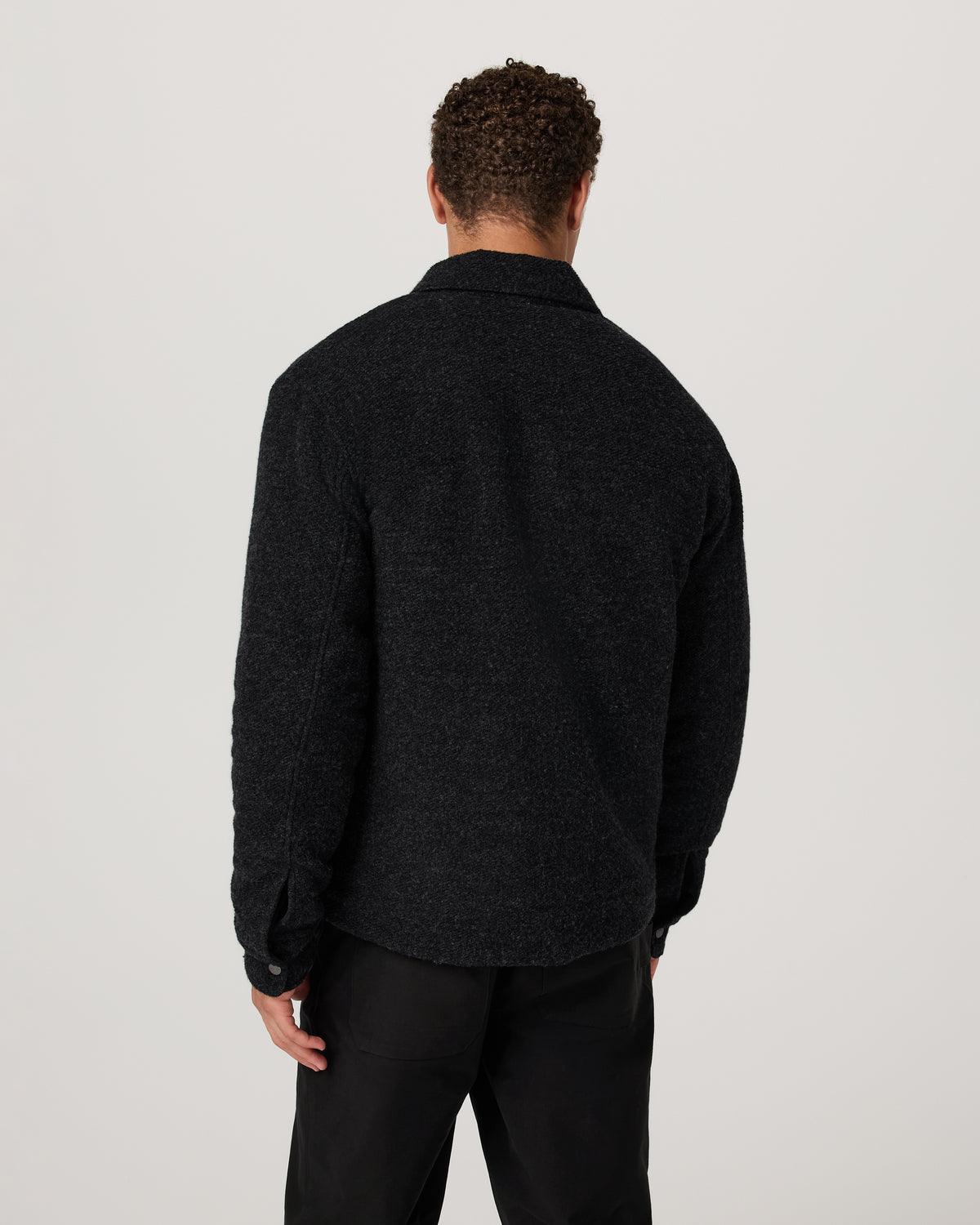 Plymouth Wool Shirt Jacket Dark Black Heather Jacket - Vuori