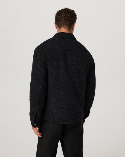 Plymouth Wool Shirt Jacket Dark Black Heather Jacket - Vuori