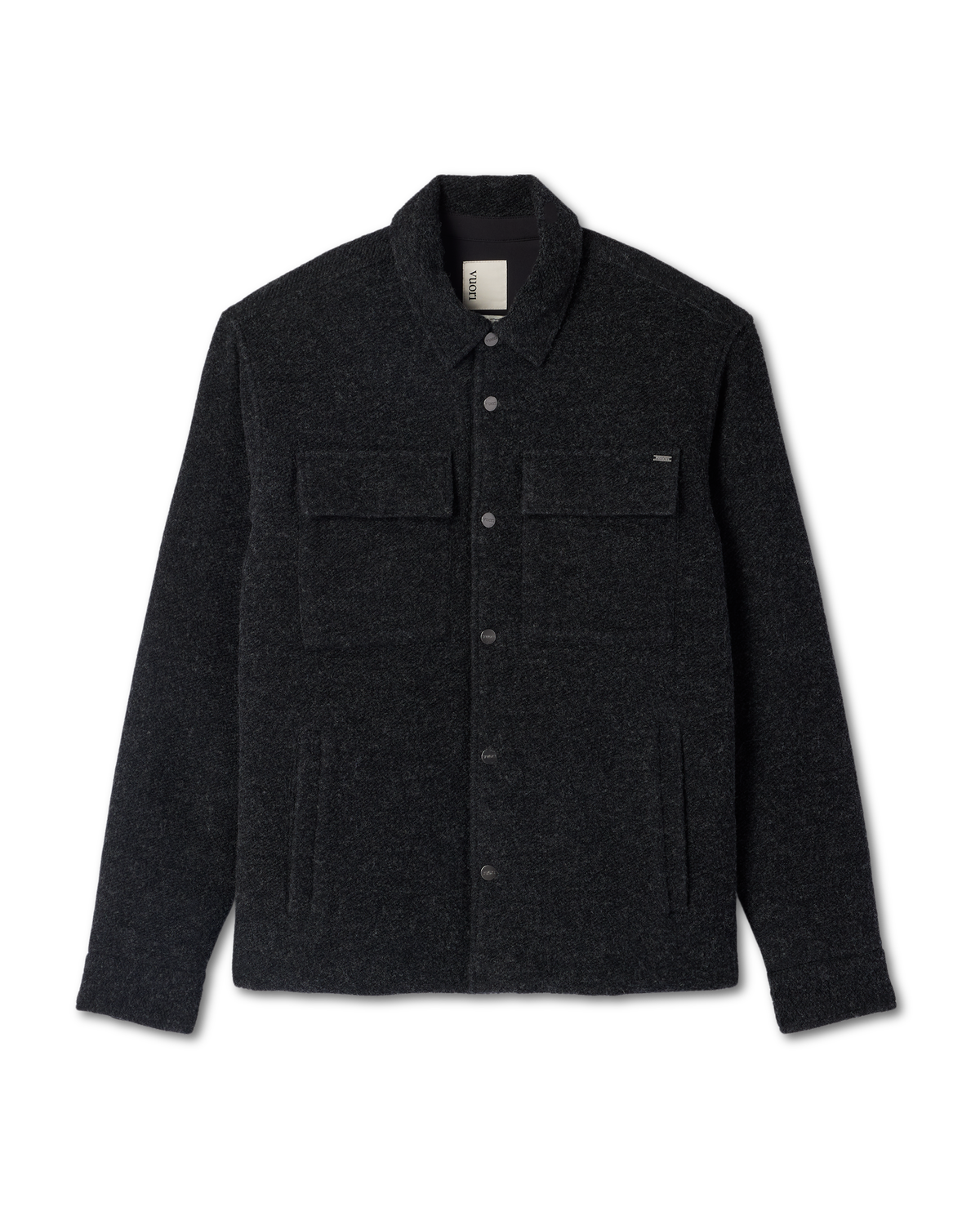 Plymouth Wool Shirt Jacket Dark Black Heather Jacket - Vuori