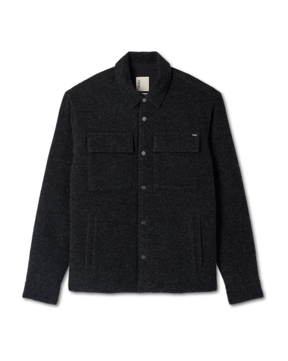 Plymouth Wool Shirt Jacket Dark Black Heather Jacket - Vuori