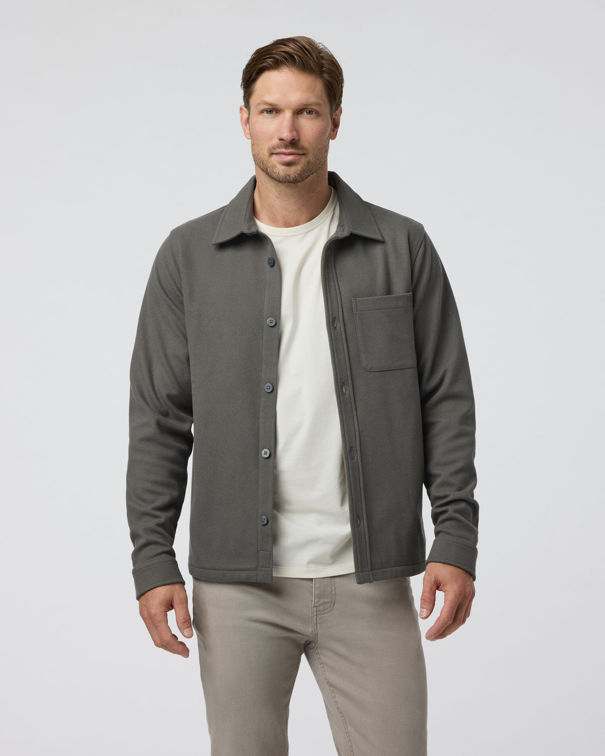 Beldon Shirt Jacket Knit Twill Oregano - Vuori