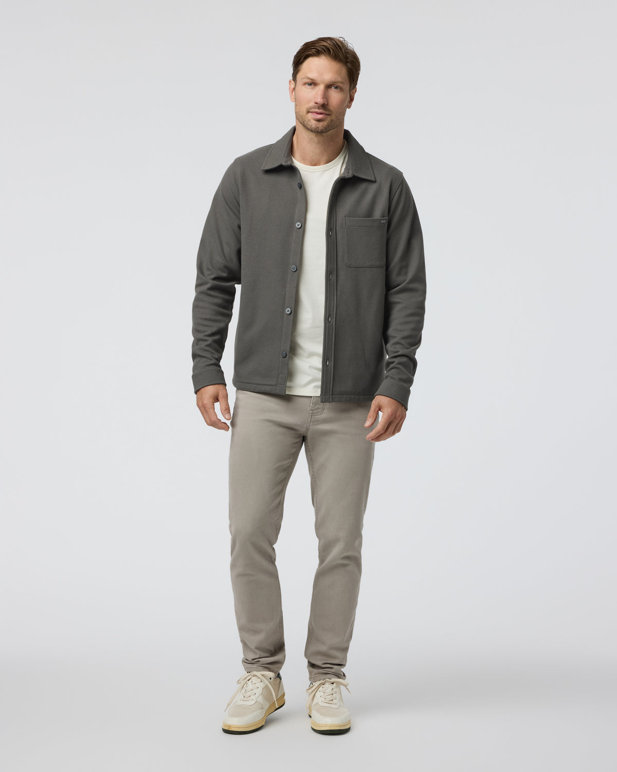 Beldon Shirt Jacket Knit Twill Oregano - Vuori