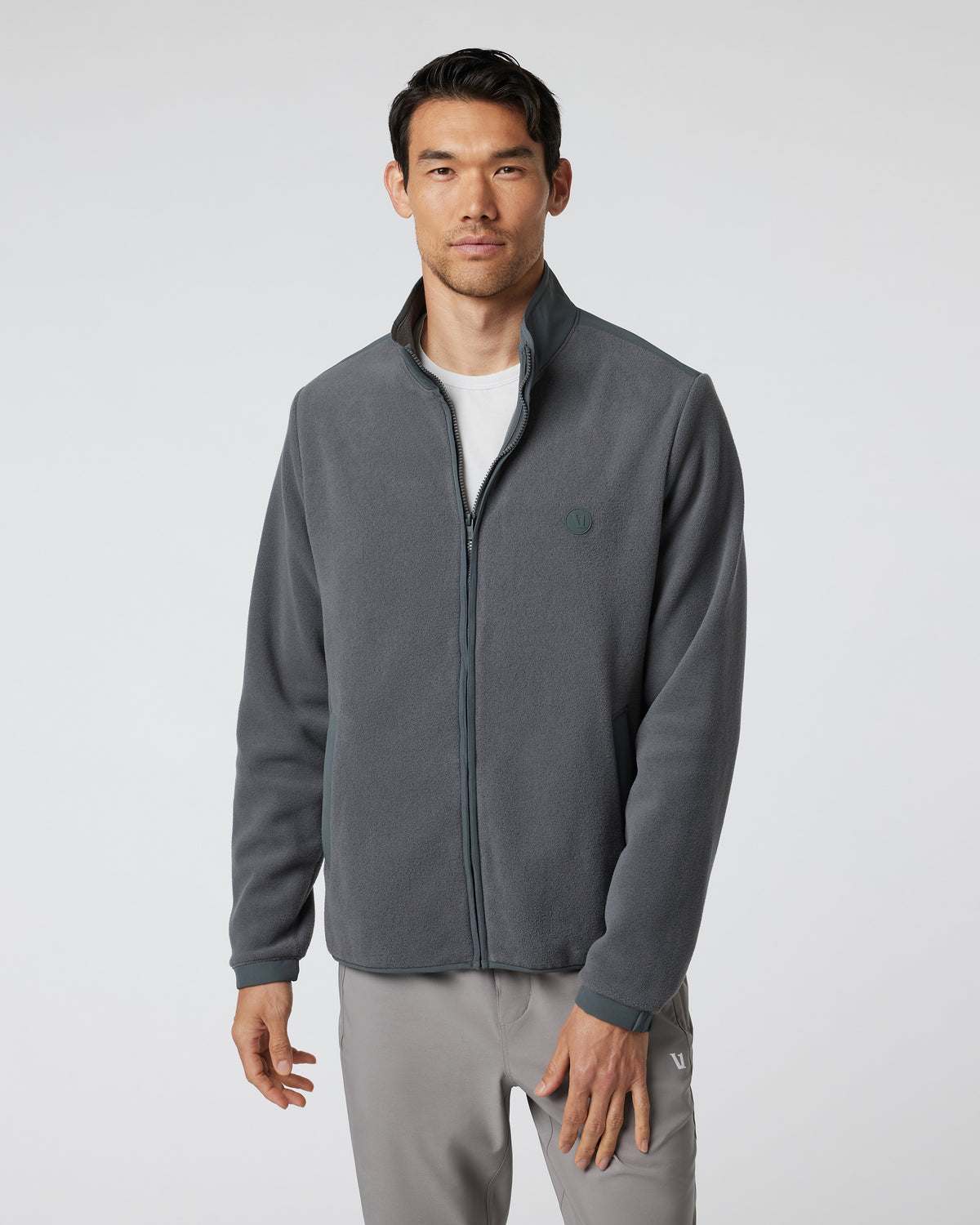 Aspen Full Zip Jacket Dark Pewter Fleece Jacket - Vuori