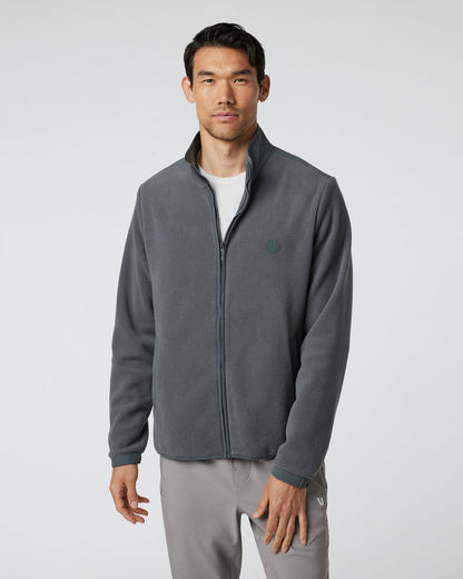 Aspen Full Zip Jacket Dark Pewter Fleece Jacket - Vuori