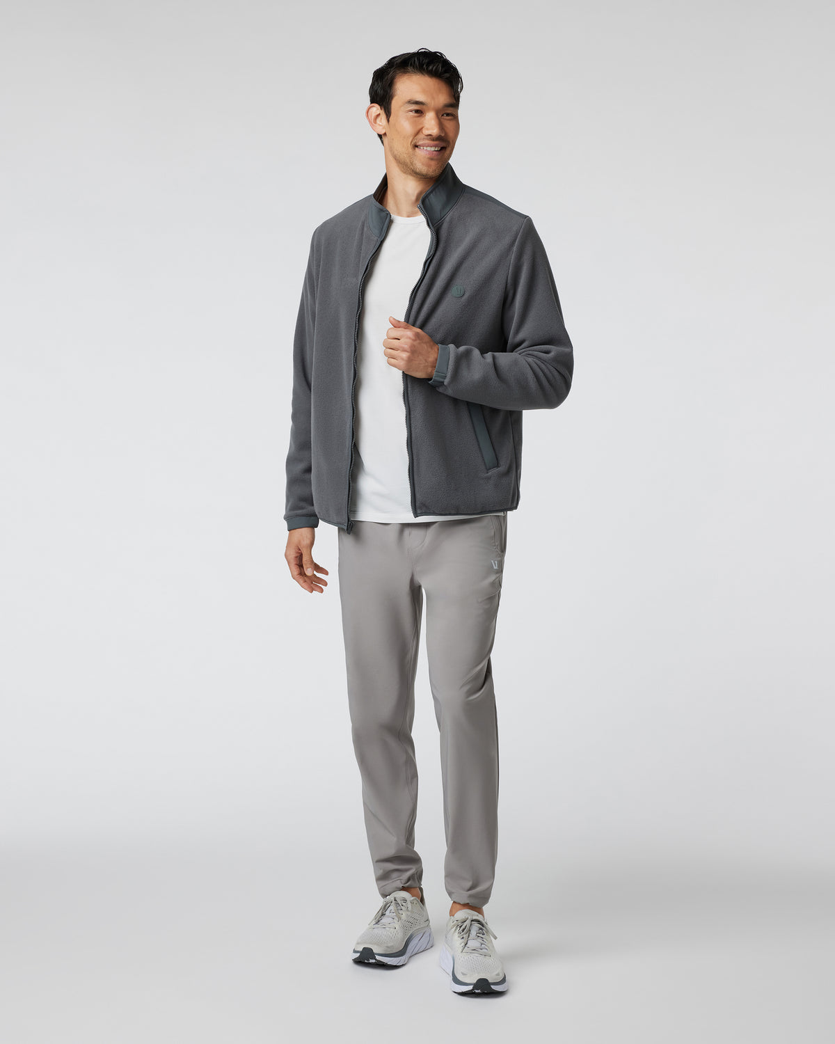 Aspen Full Zip Jacket Dark Pewter Fleece Jacket - Vuori