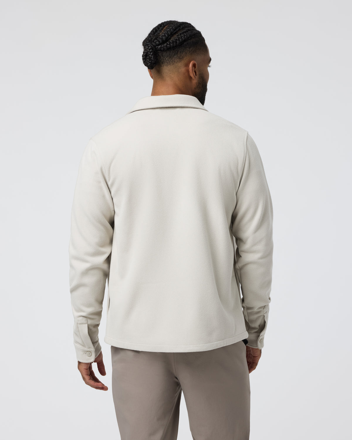 Beldon Shirt Jacket Knit Twill Oatmeal - Vuori
