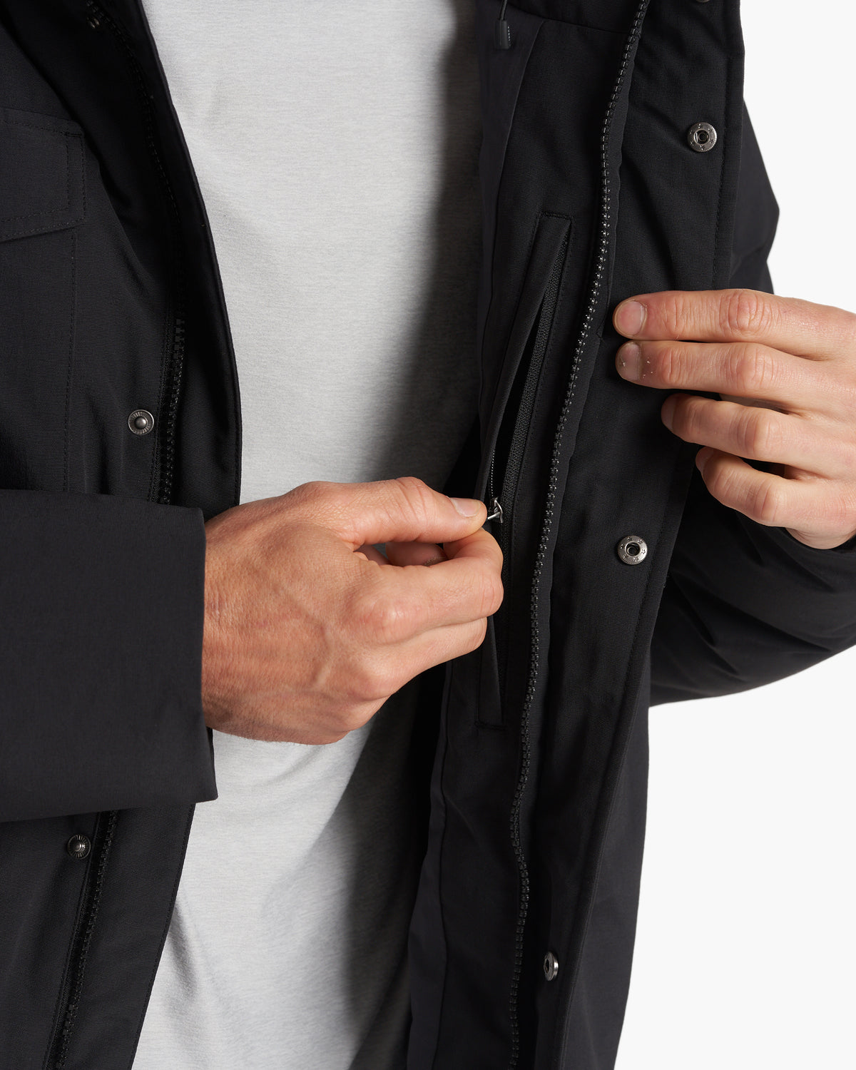 Northmost Insulated Parka Men's Black Down Parka - Vuori