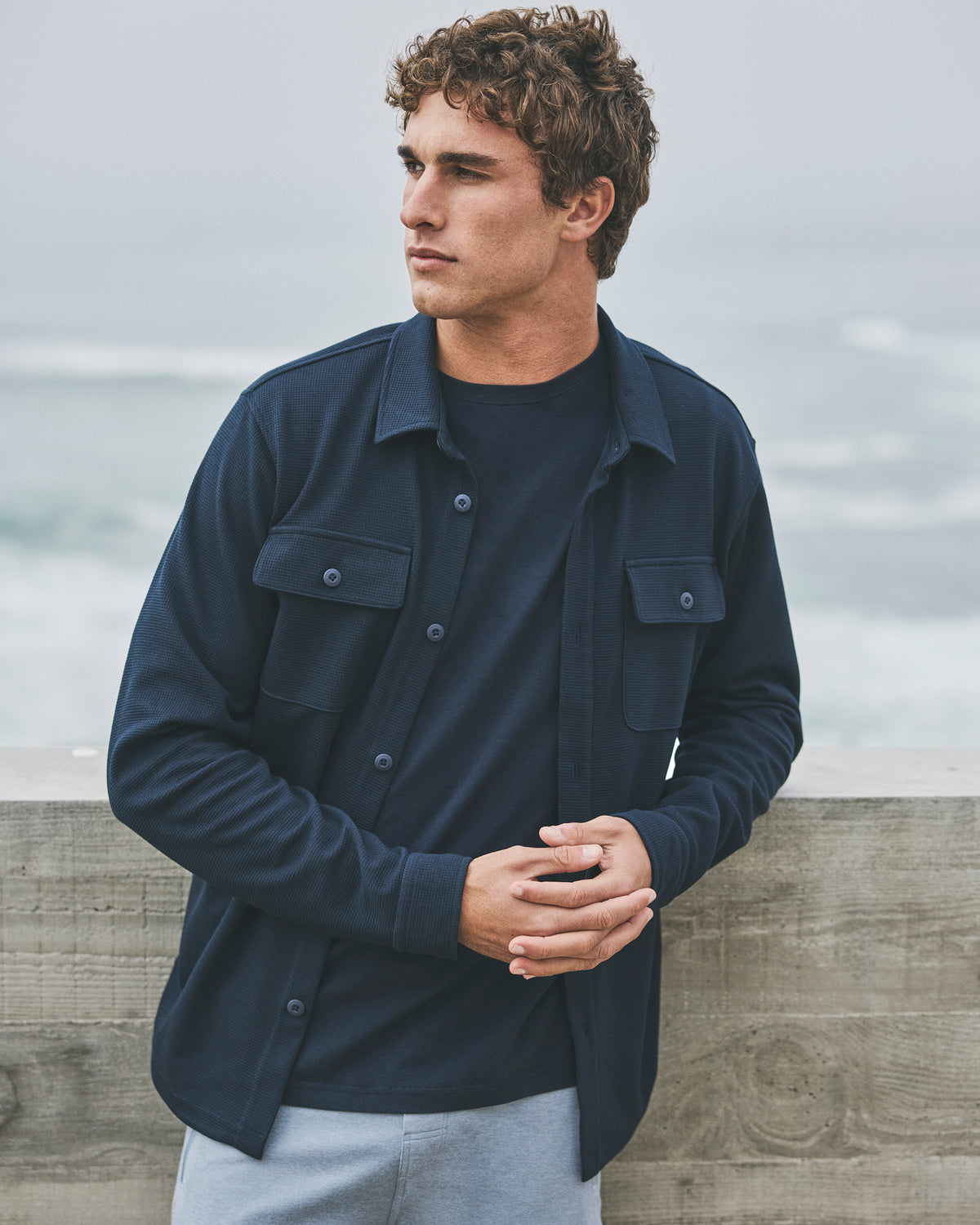 Waffle Shirt Jacket Ink - Vuori