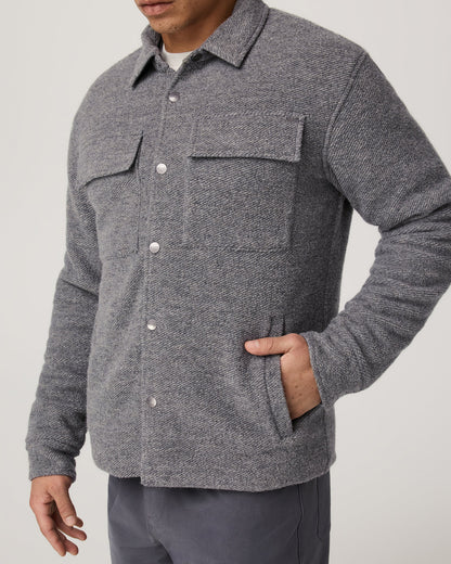 Plymouth Wool Shirt Jacket Men's Heather Grey Jacket - Vuori