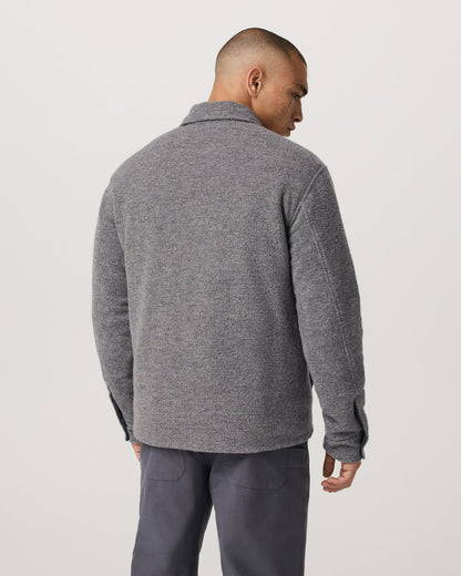 Plymouth Wool Shirt Jacket Men's Heather Grey Jacket - Vuori
