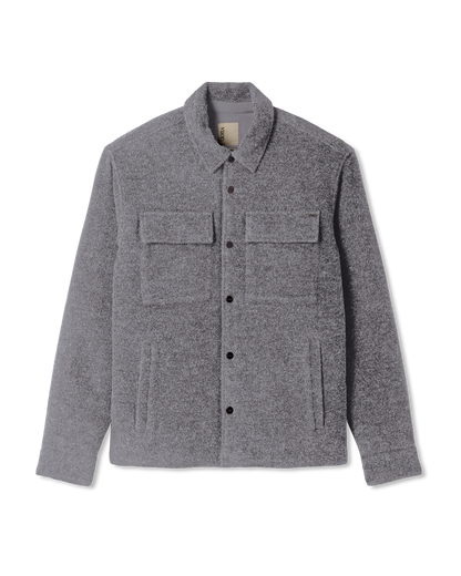 Plymouth Wool Shirt Jacket Men's Heather Grey Jacket - Vuori