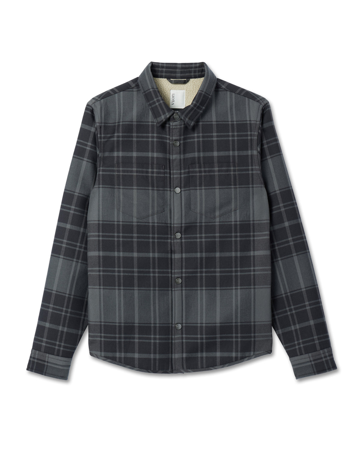 Coastside Shirt Jacket Men's Black Plaid Shirt - Vuori
