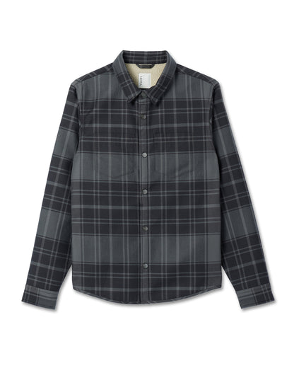 Coastside Shirt Jacket Men's Black Plaid Shirt - Vuori