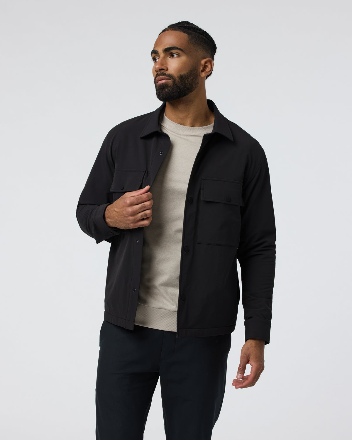 Lawson Tech Shirt Jacket Black - Vuori