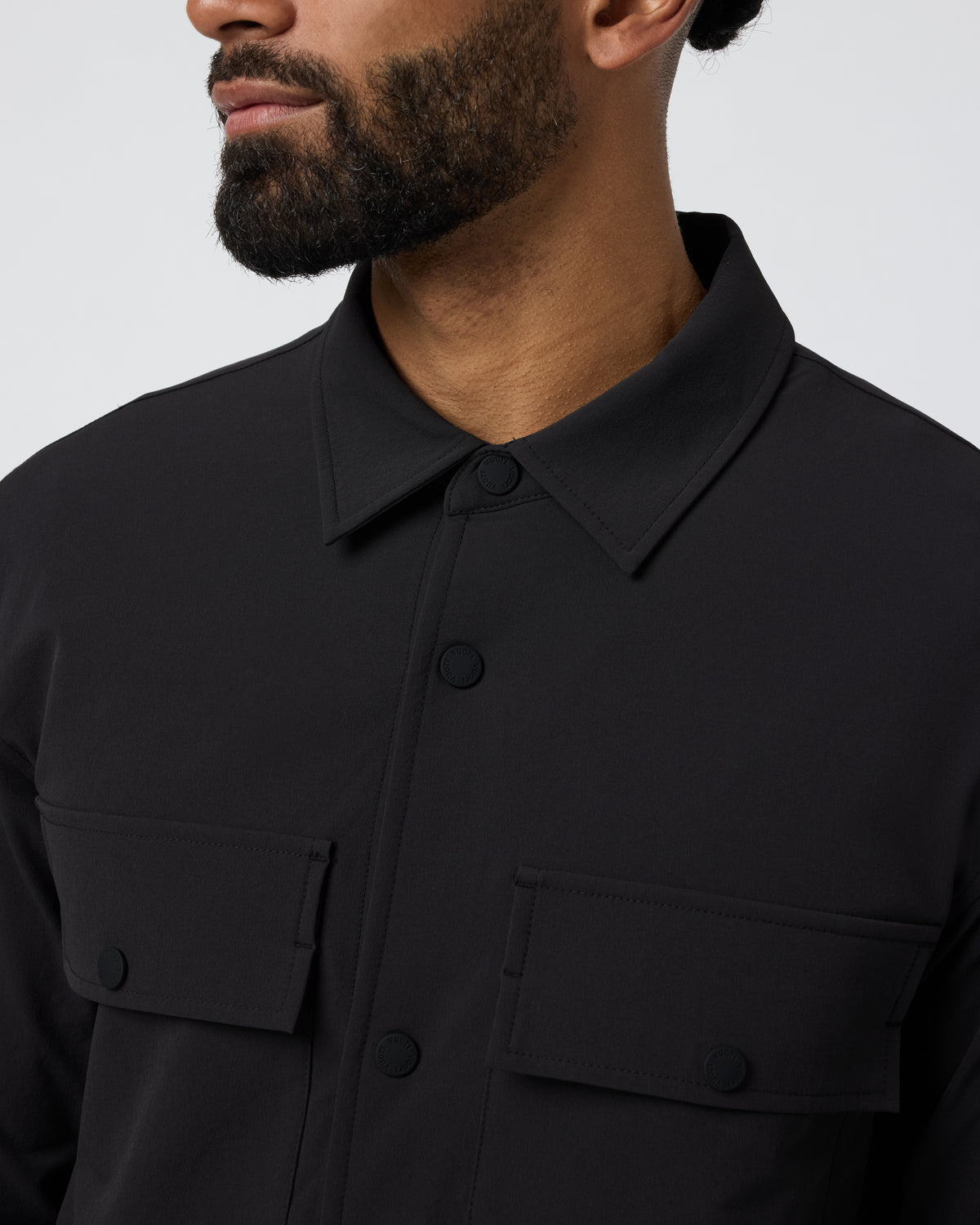 Lawson Tech Shirt Jacket Black - Vuori