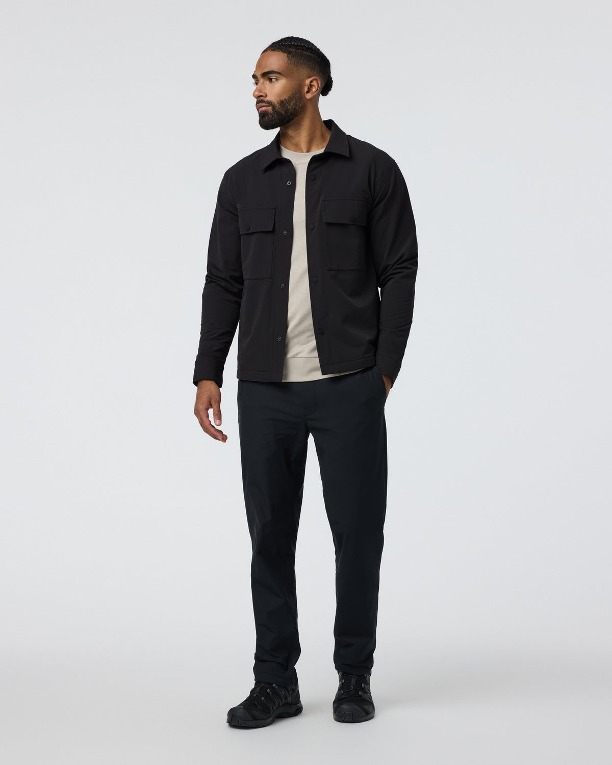 Lawson Tech Shirt Jacket Black - Vuori