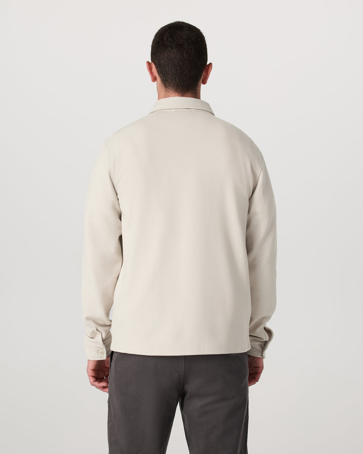 Waffle Shirt Jacket Men's Mushroom Waffle Knit Top - Vuori