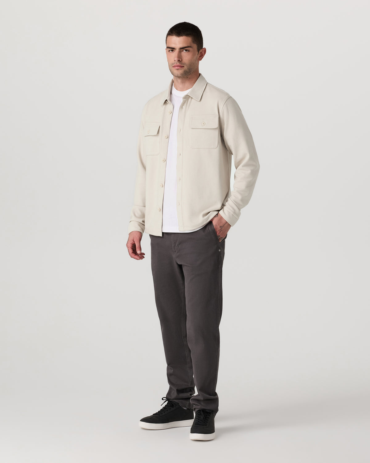 Waffle Shirt Jacket Men's Mushroom Waffle Knit Top - Vuori