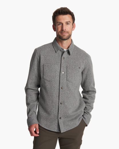 Del Mar Fleece Shirt Jacket Heather Grey Button Down - Vuori