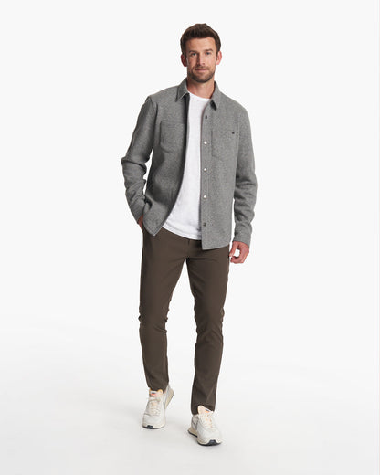 Del Mar Fleece Shirt Jacket Heather Grey Button Down - Vuori