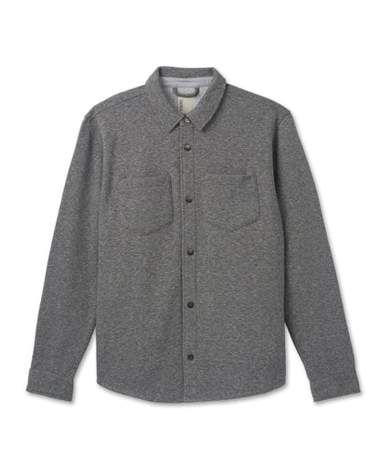 Del Mar Fleece Shirt Jacket Heather Grey Button Down - Vuori