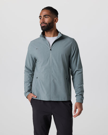Venture Track Jacket Dusty Blue Linen Texture - Vuori