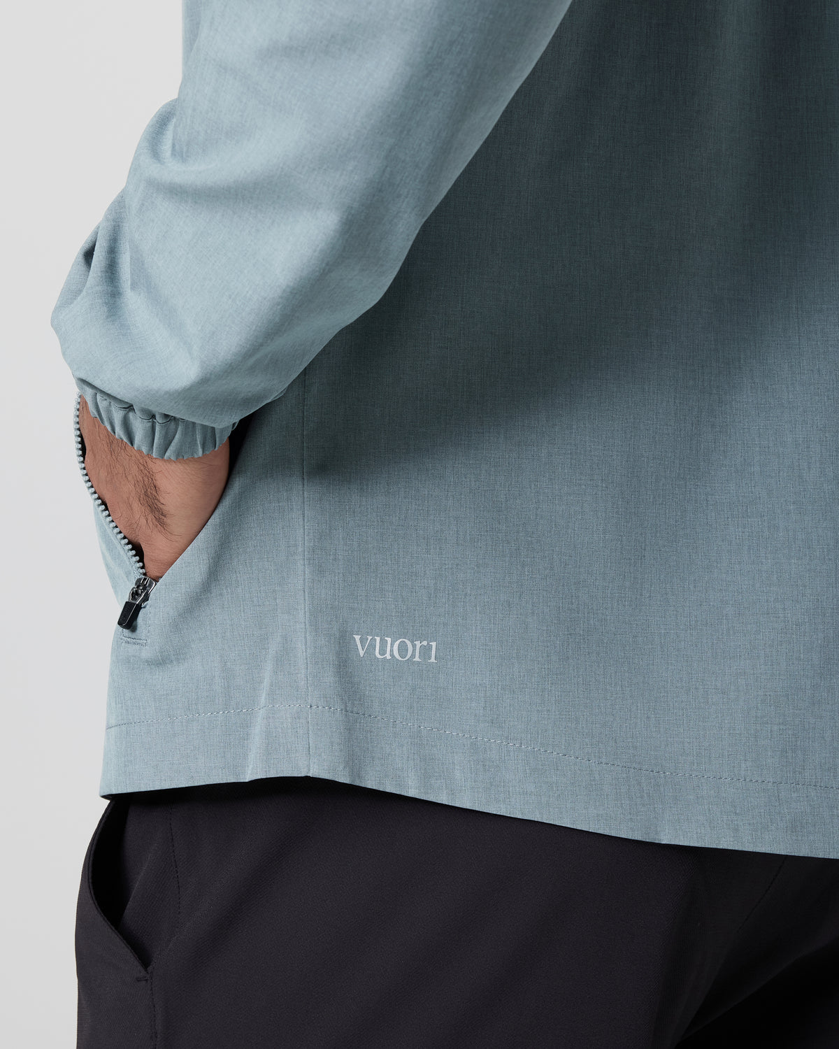 Venture Track Jacket Dusty Blue Linen Texture - Vuori