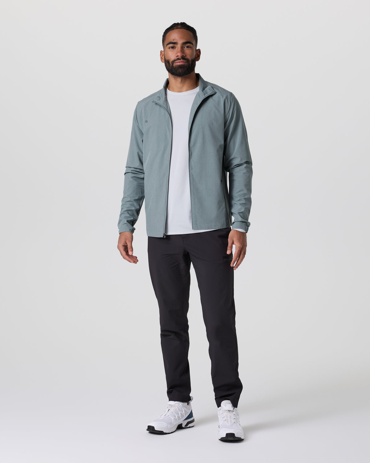 Venture Track Jacket Dusty Blue Linen Texture - Vuori