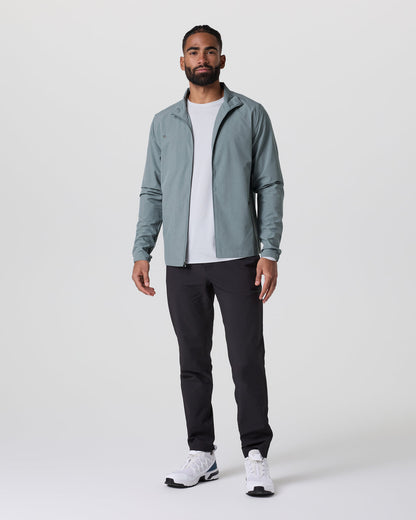Venture Track Jacket Dusty Blue Linen Texture - Vuori