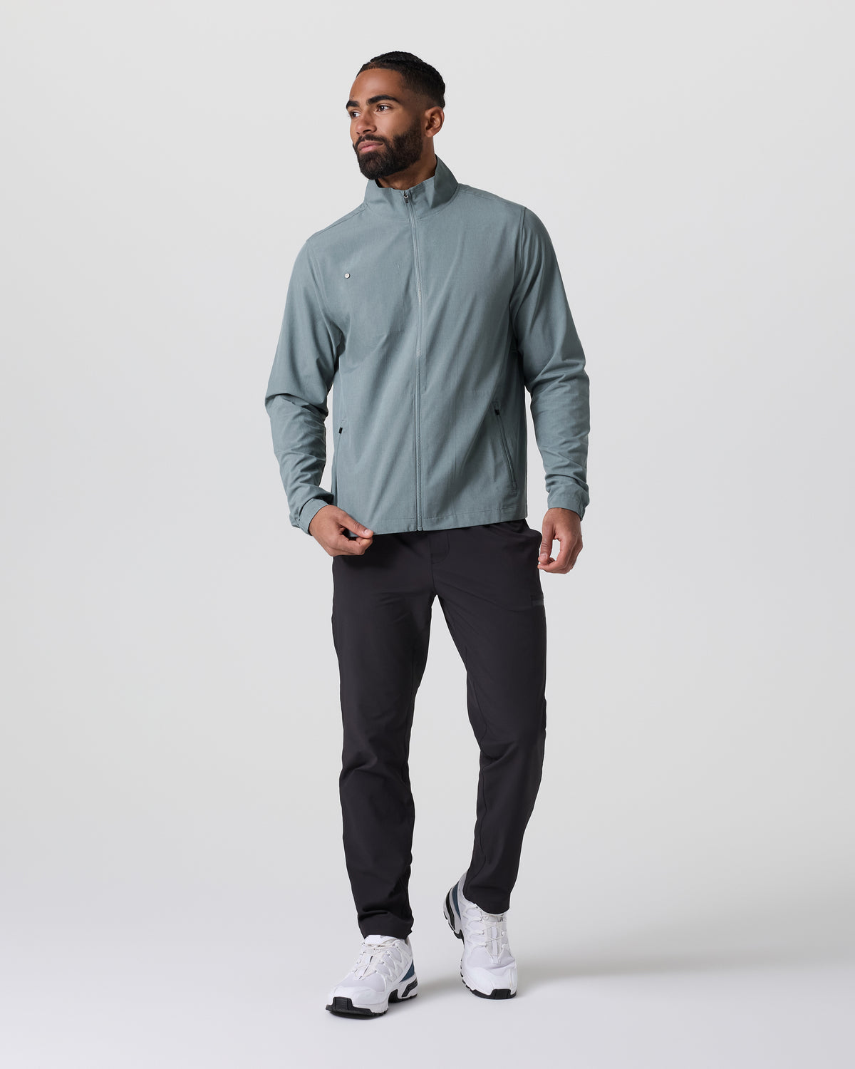 Venture Track Jacket Dusty Blue Linen Texture - Vuori