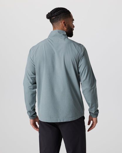 Venture Track Jacket Dusty Blue Linen Texture - Vuori