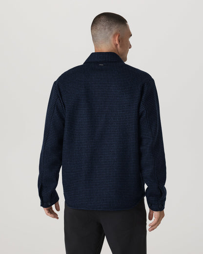 Ridge Natural Shirt Jacket Men's Navy Button-Up Jacket - Vuori