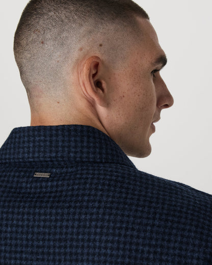 Ridge Natural Shirt Jacket Men's Navy Button-Up Jacket - Vuori