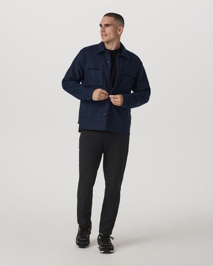 Ridge Natural Shirt Jacket Men's Navy Button-Up Jacket - Vuori