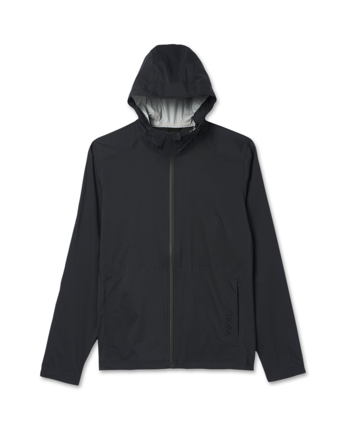 Rainstorm Packable Jacket Men's Black Rain Jacket - Vuori