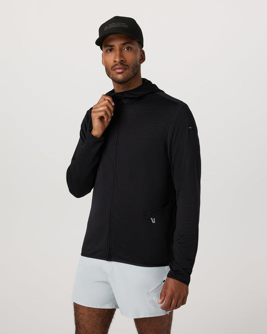 Powergrid Full Zip Jacket 2.0 Men's Black Fleece Jacket - Vuori