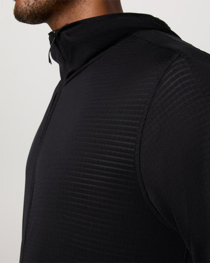 Powergrid Full Zip Jacket 2.0 Men's Black Fleece Jacket - Vuori