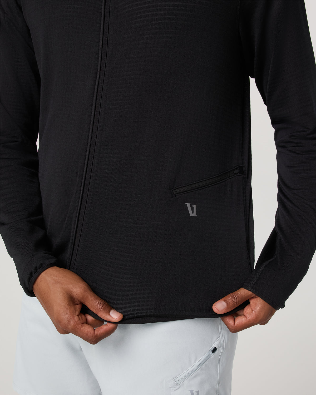 Powergrid Full Zip Jacket 2.0 Men's Black Fleece Jacket - Vuori