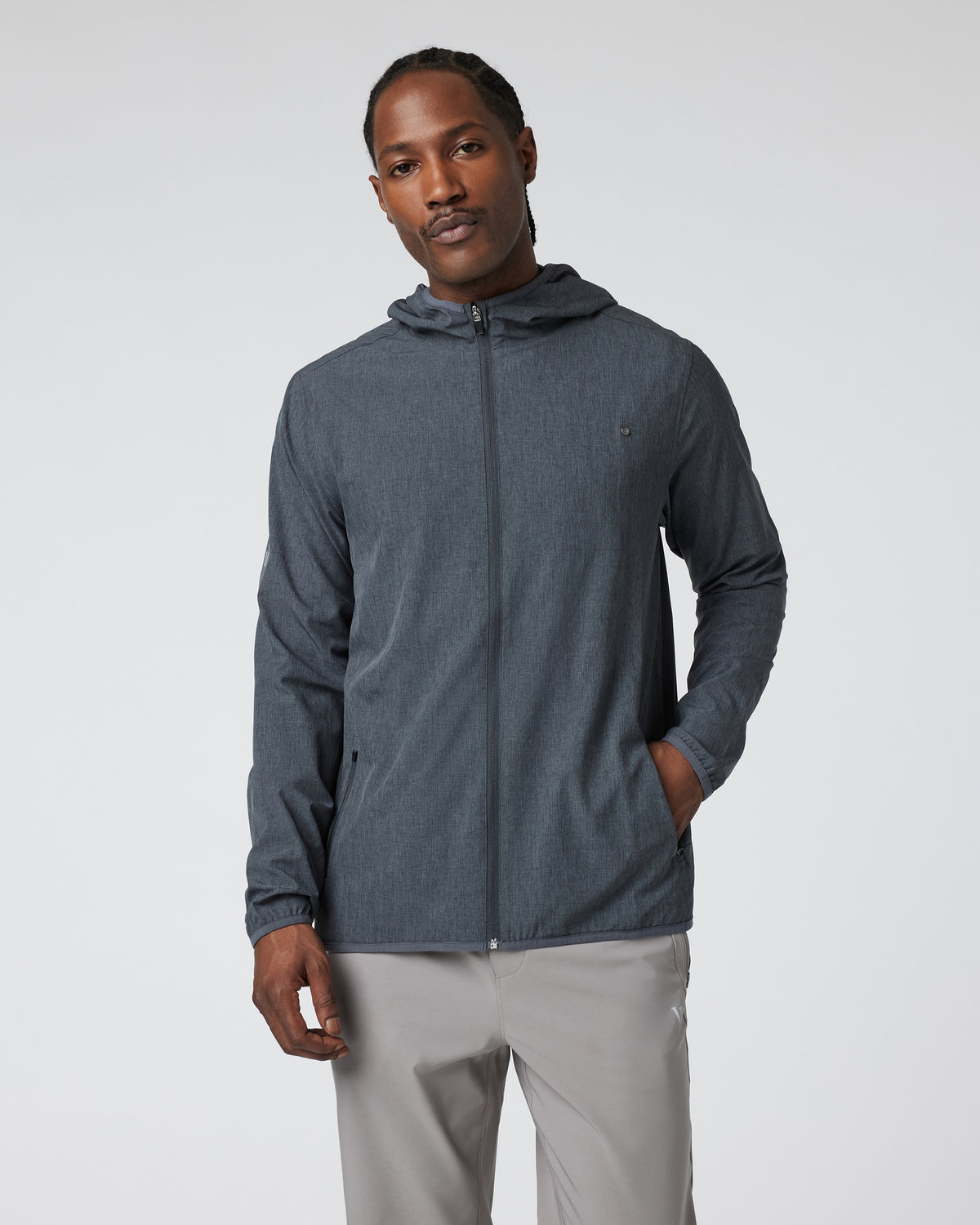 Outdoor Trainer Shell Dark Pewter Linen Texture - Vuori