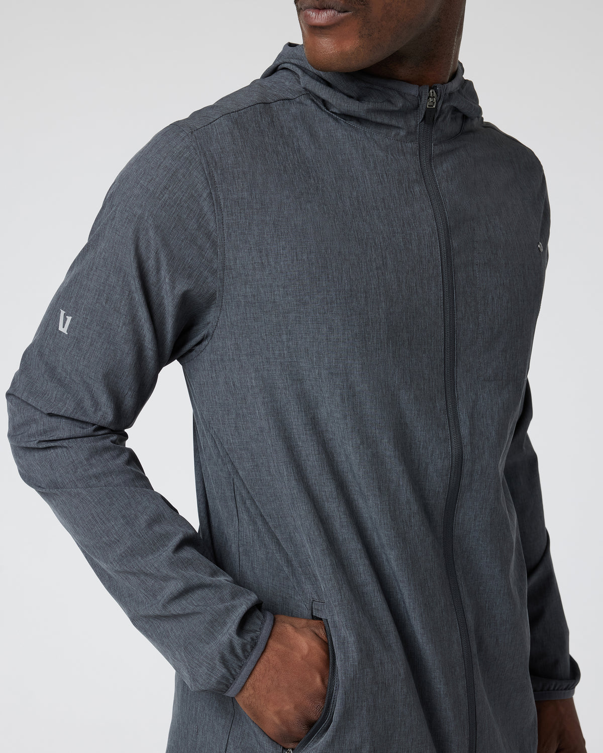 Outdoor Trainer Shell Dark Pewter Linen Texture - Vuori