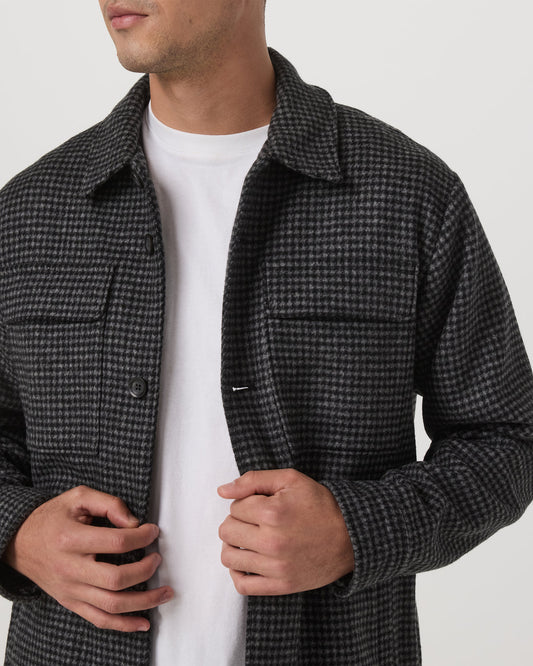 Ridge Natural Shirt Jacket Men's Grey Button-Up Jacket - Vuori